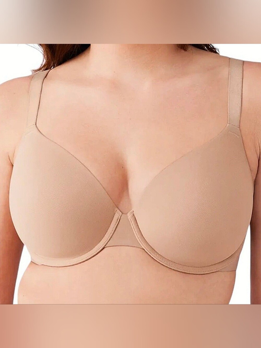WACOAL Shape Revelation Contour Bra 40DD Nude Underwire Shallow Top